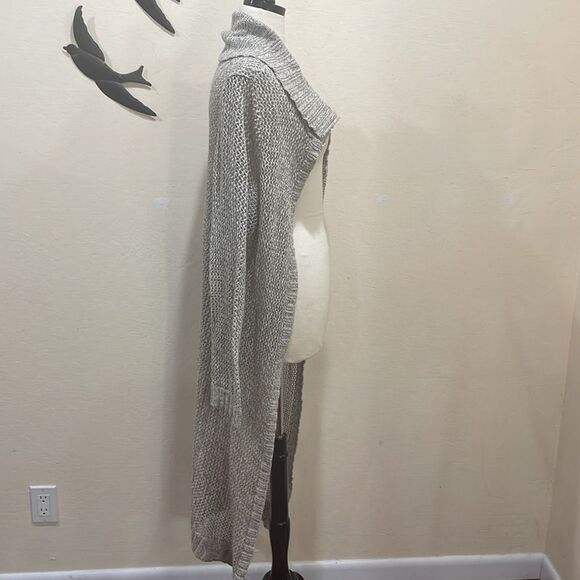 Peruvian Connection Pima Cotton Open Front Long Sleeve Knit Duster Cardigan - L - Picture 2 of 8